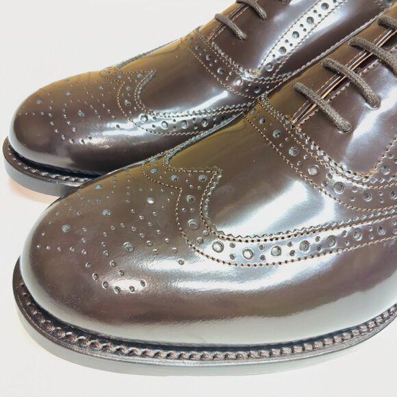 GH Bass Men\'s Monogram Wingtip Brogue Oxford Dress Shoes, Brown, 10.5, Pristine main image 11
